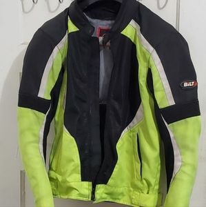 Mens Small Neon Yellow Bilt Motorcycle Jacket